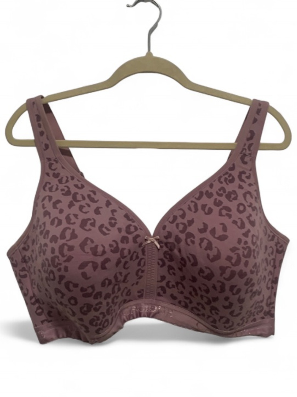 Cacique Lightly Lined No Wire Pink Leopard Print Bra